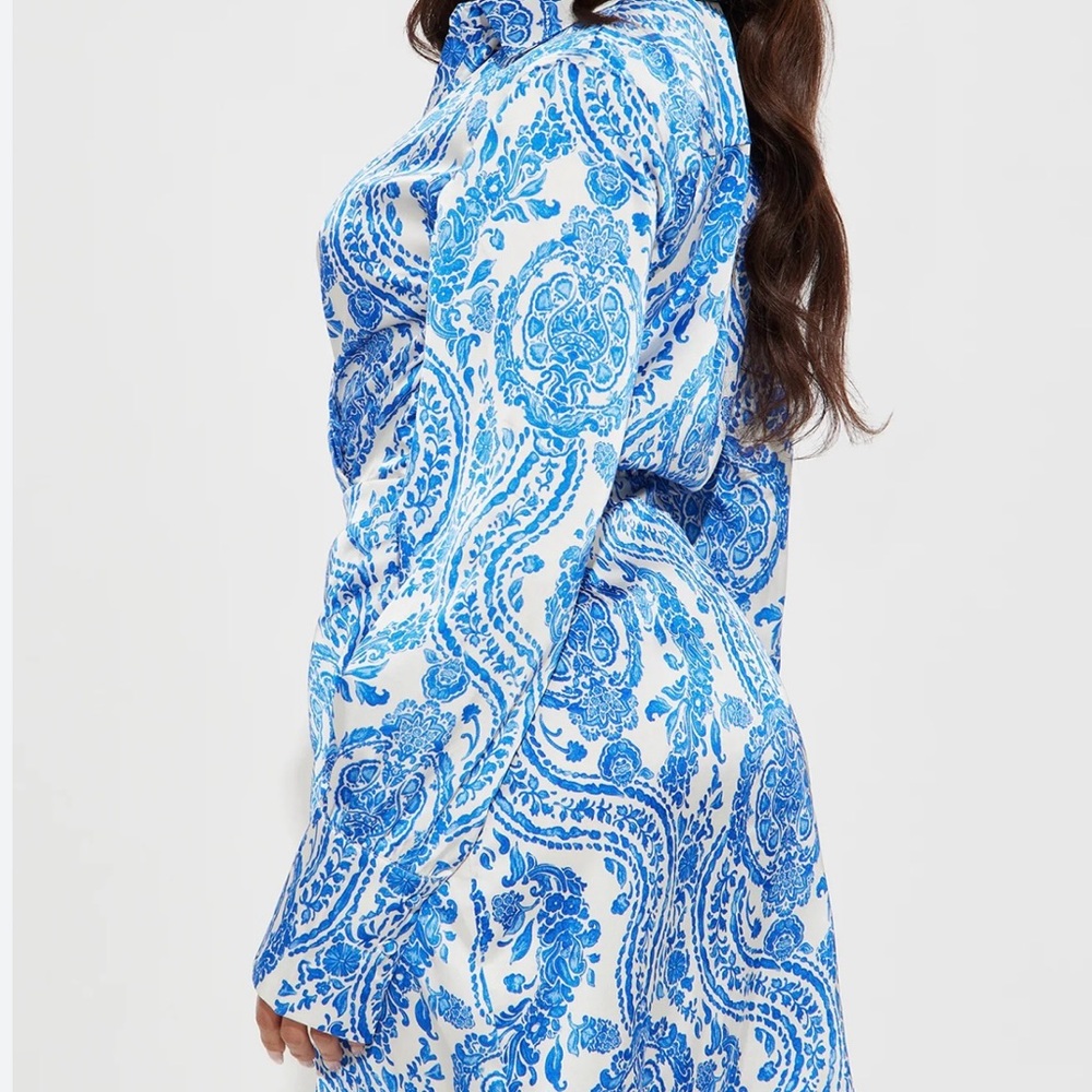 Fashion Nova Blue and White Mini Dress - Picture 3 of 12